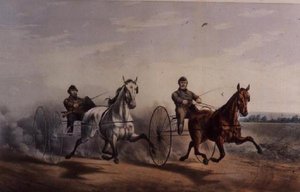 Hero en Flora Temple zwaaien op de thuisstrek, in hun grote wedstrijd voor $2000 over de Centreville baan, 1855
